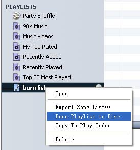 settings for burning cd